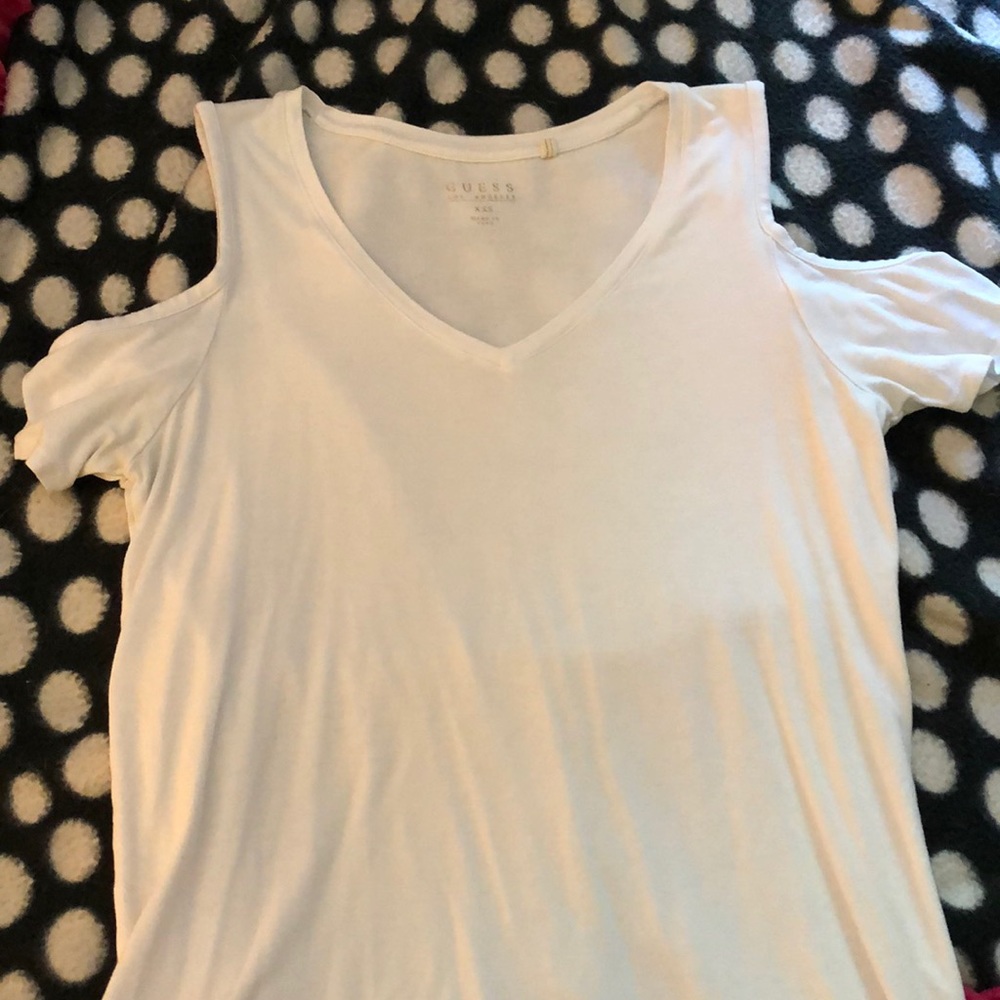 white cut-out shirt